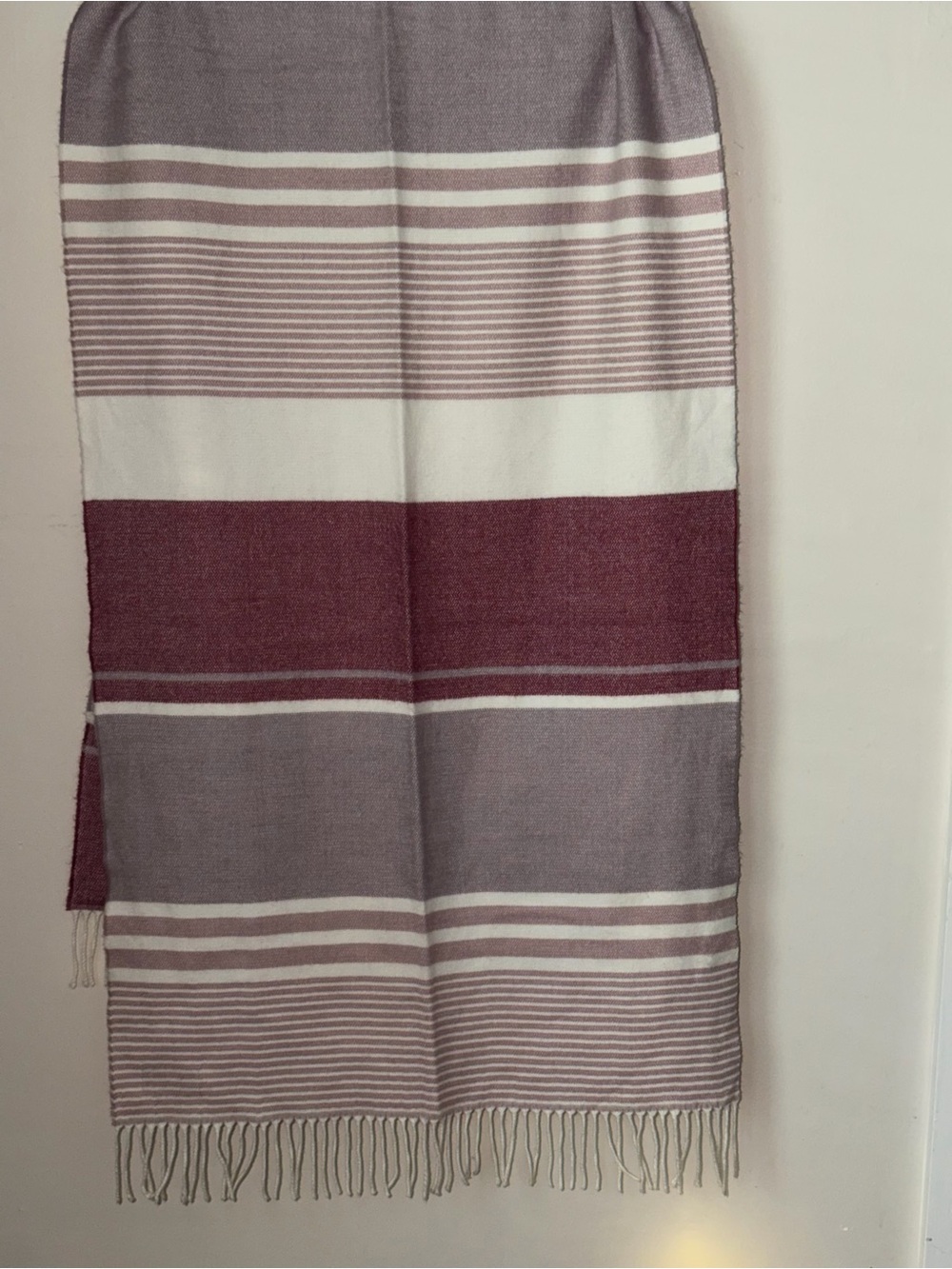 Calvin Klein Striped Fringe Scarf